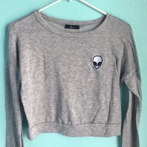 cropped long sleeve top